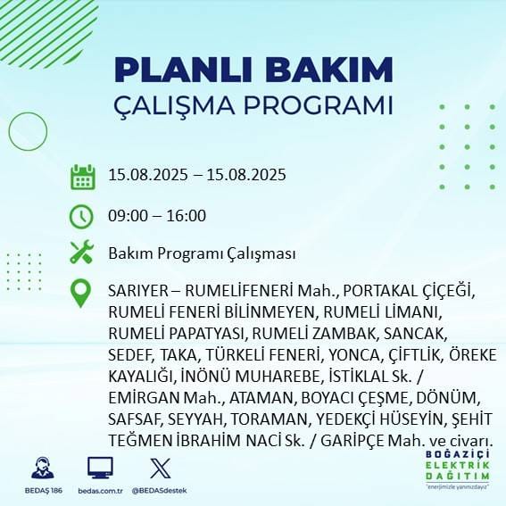 Saatler sonra başlayacak: İstanbul'un 21 ilçesinde elektrik kesintileri yaşanacak 10